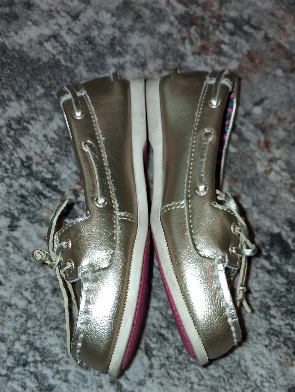 Metallic Gold Loafer Shoes  Little Girls Sperry Top-sider Leatthee Size 11 11M